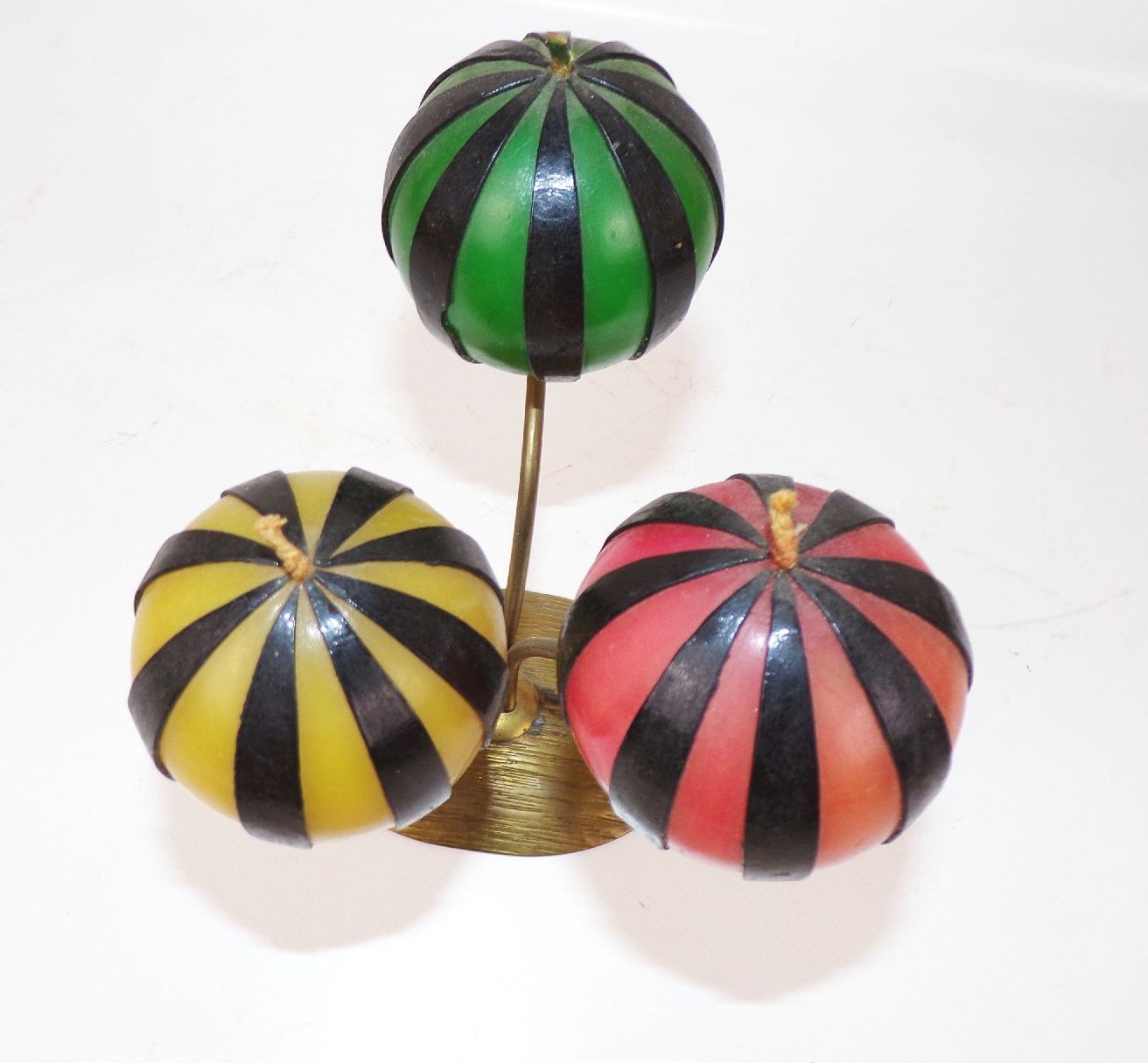 Alter Kerzenständer Kugelkerzen Messing 1950 er 1960 er Vintage Deko 