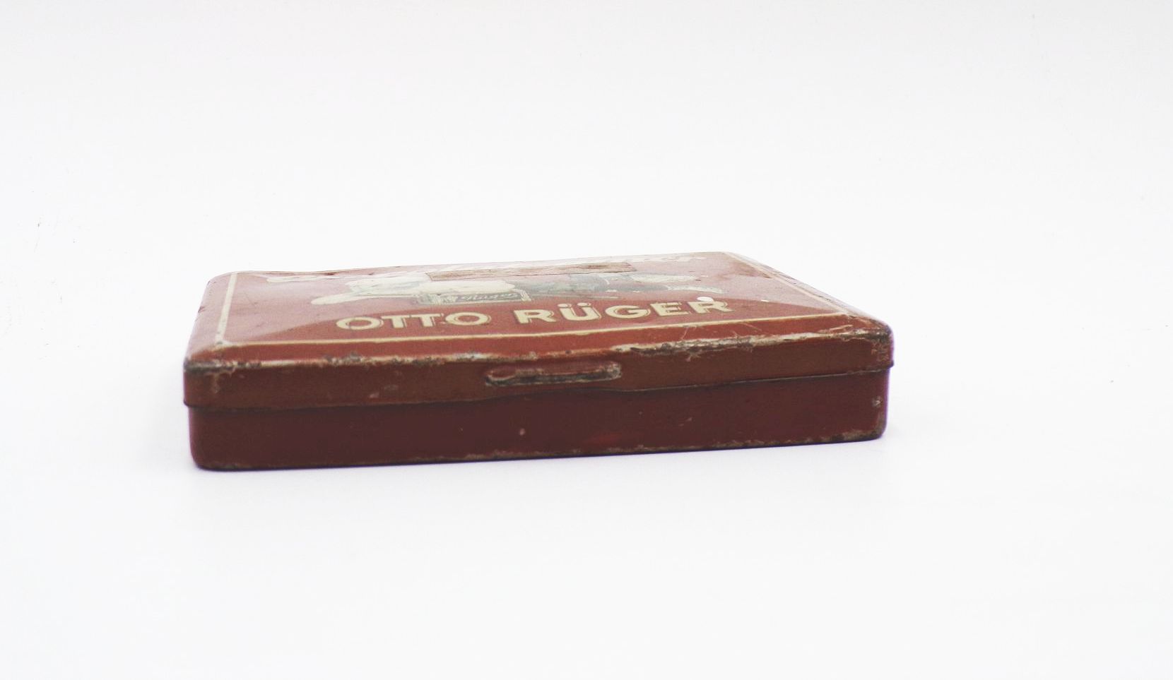 Alte Blechdose Otto Rüger Chocolat amer um 1900 