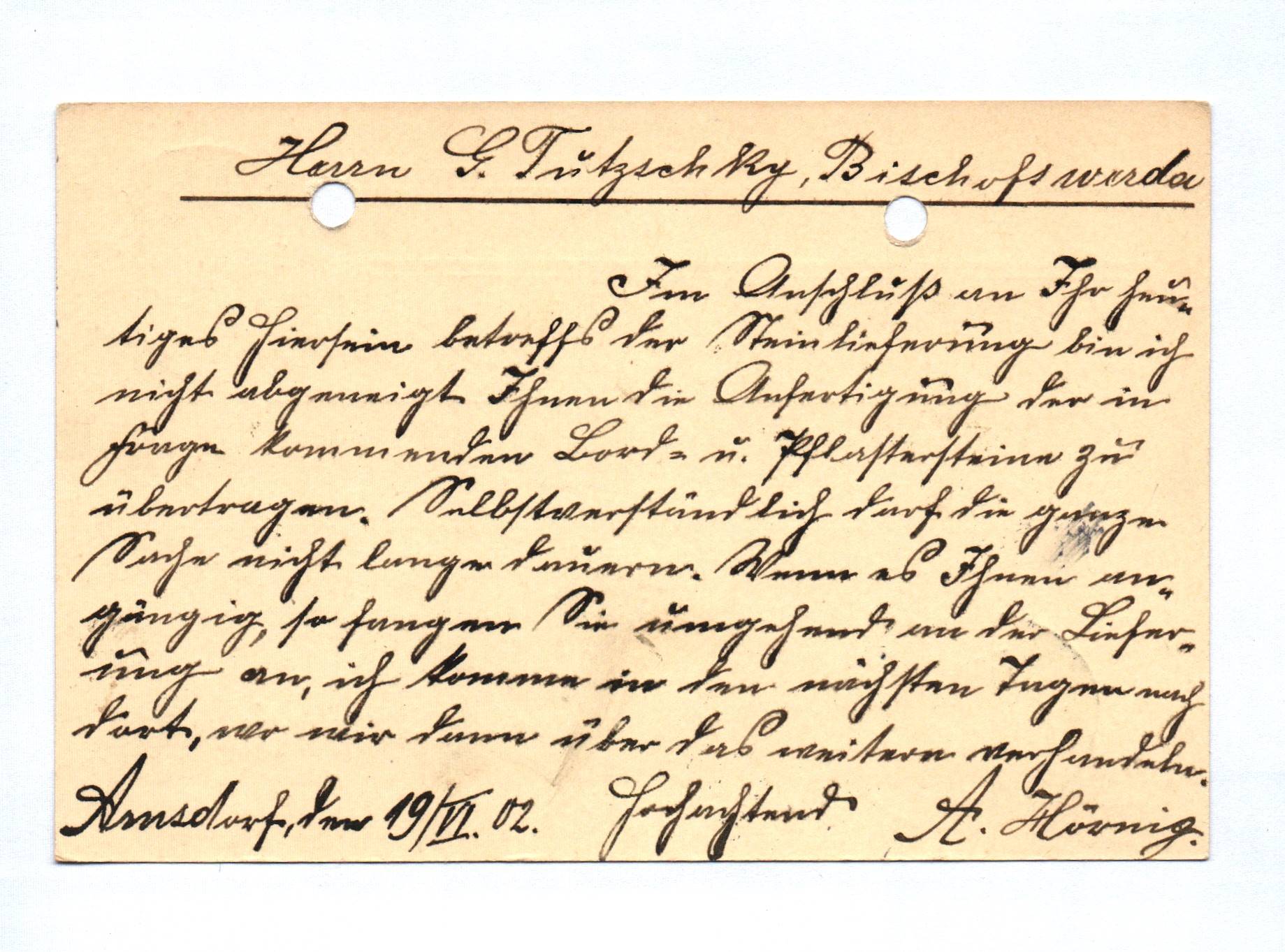 Postkarte 1902 Bahnpost Dresden Kohlfurt