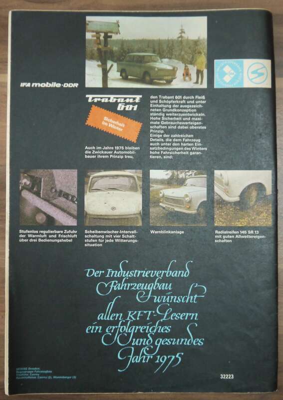 KFT Januar 1975 Neues Getriebe im Trabant 601 Vergleich WAS 2103 bis 125 p DDR