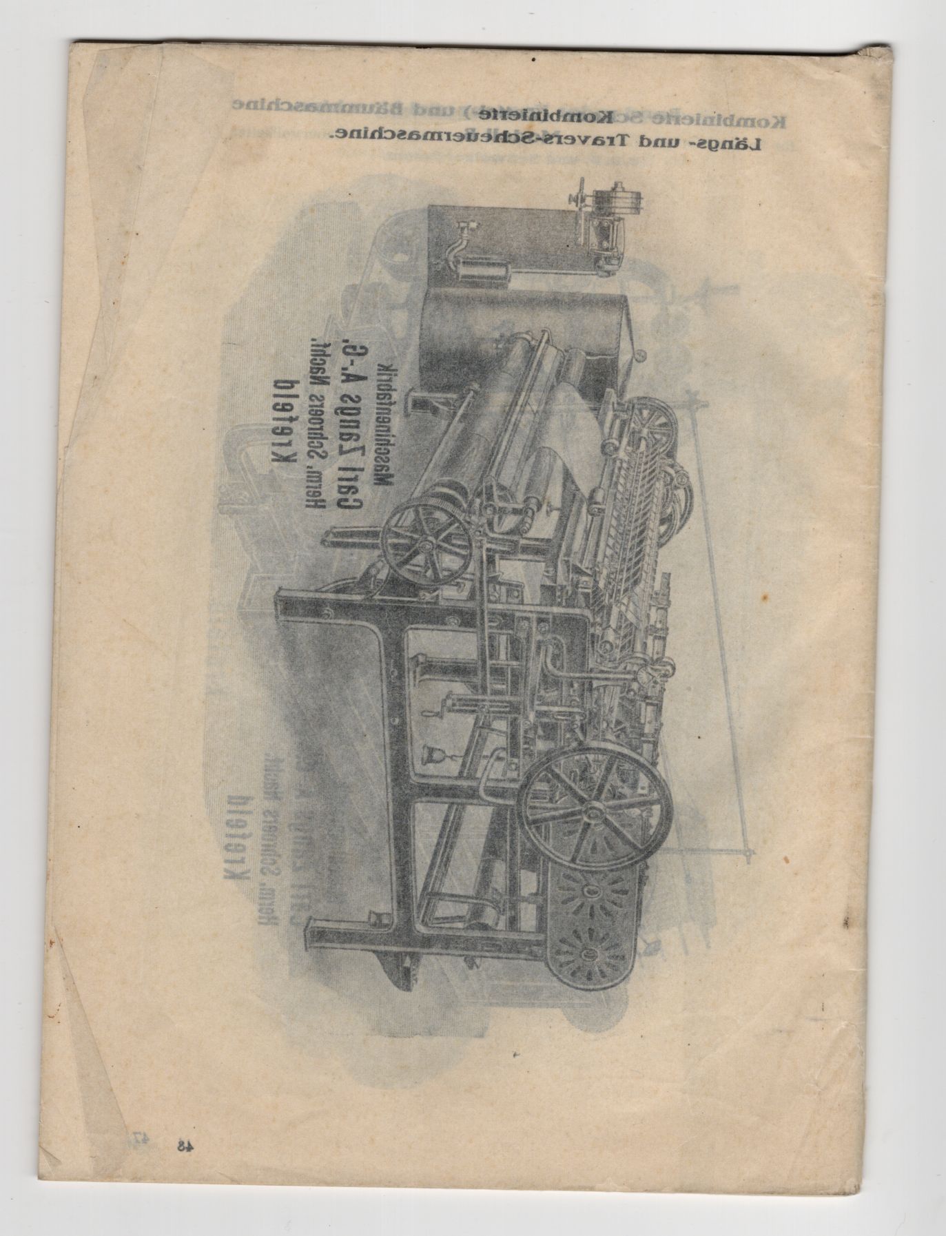 Katalog Carl Zangs AG Krefeld Webstühle Maschinen um 1910