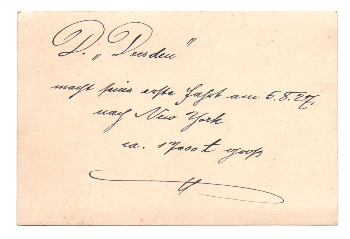 Foto Ak Dampfer Dresden 1927 New York Fahrt Schiff Kreuzer 