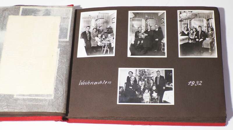 Altes Fotoalbum Kindheit Spielzeug Schule Zeppelin Fotos um 1936 