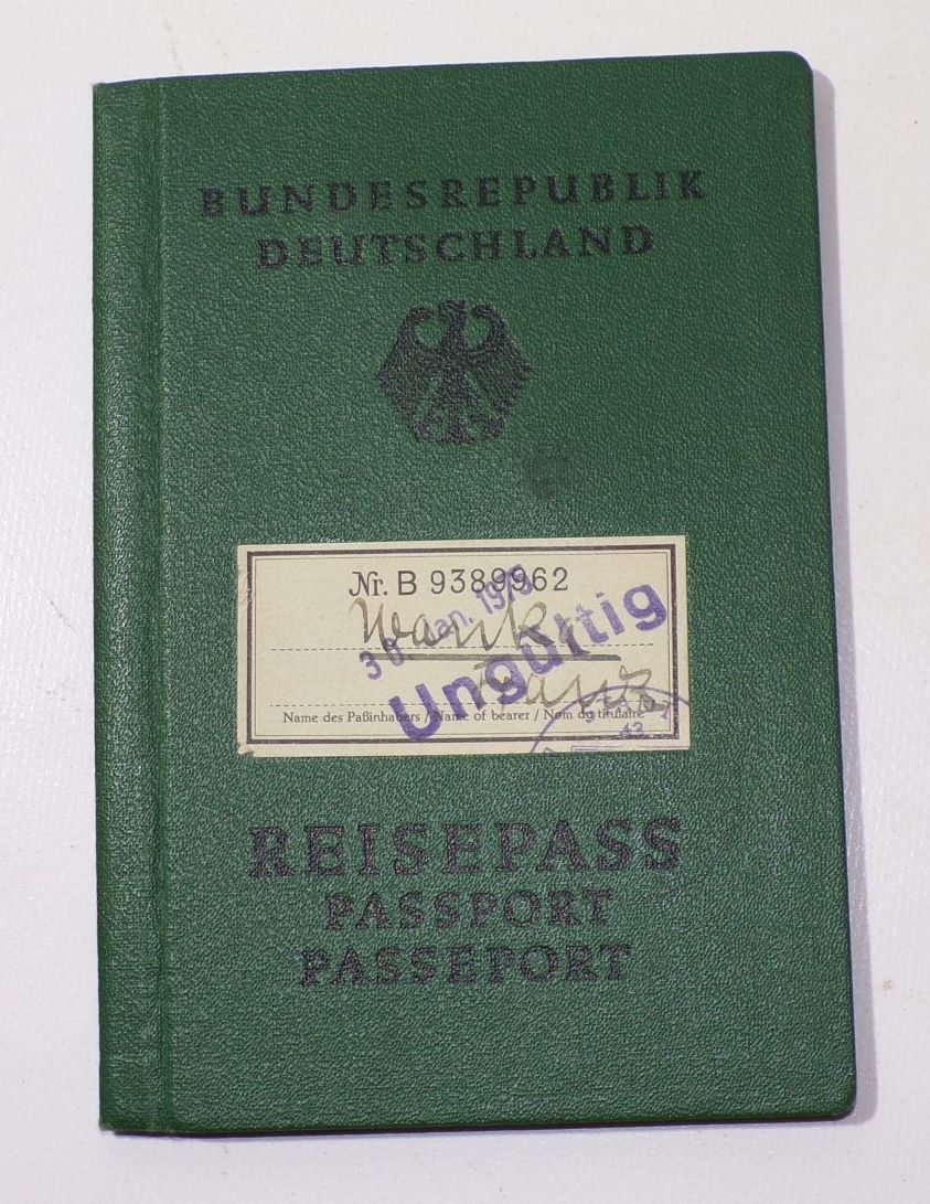 Reisepass BRD 1975 ungültig Visum Stempel