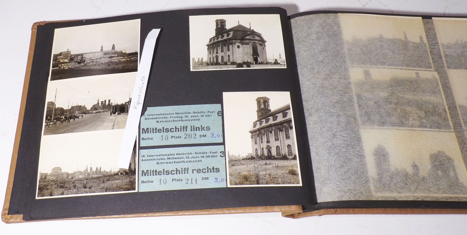 Fotoalbum zerstörtes Dresden Berlin Stalinallee Kirche zur Heimat 1956