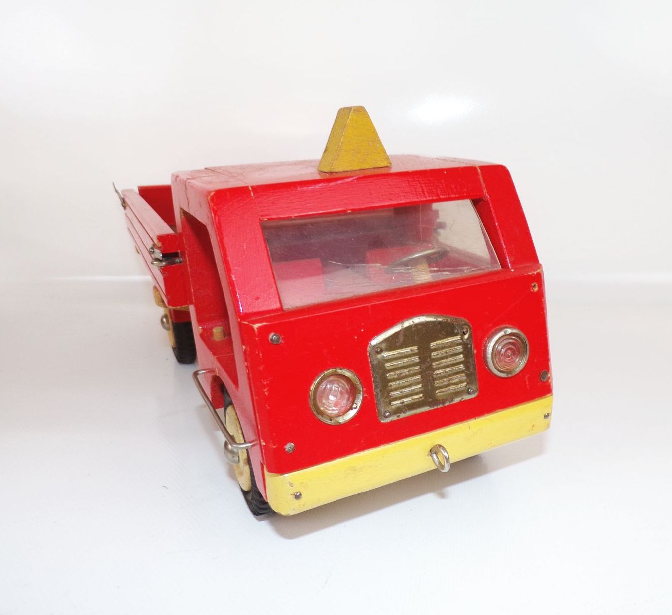 Pewesti Laster LKW mit Anhänger Rot DDR Holzspielzeug Pewesti Laster LKW mit Anhänger Rot DDR Holzspielzeug