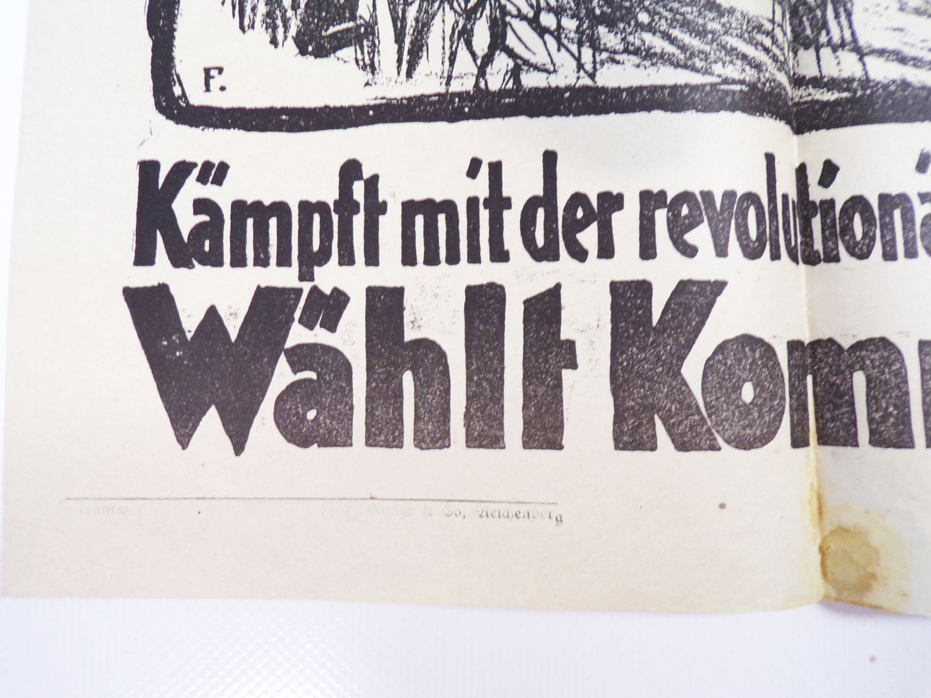Plakat Wählt Kommunisten 1920 Euer Fleiß Arbeit Junkergeschmeiß 