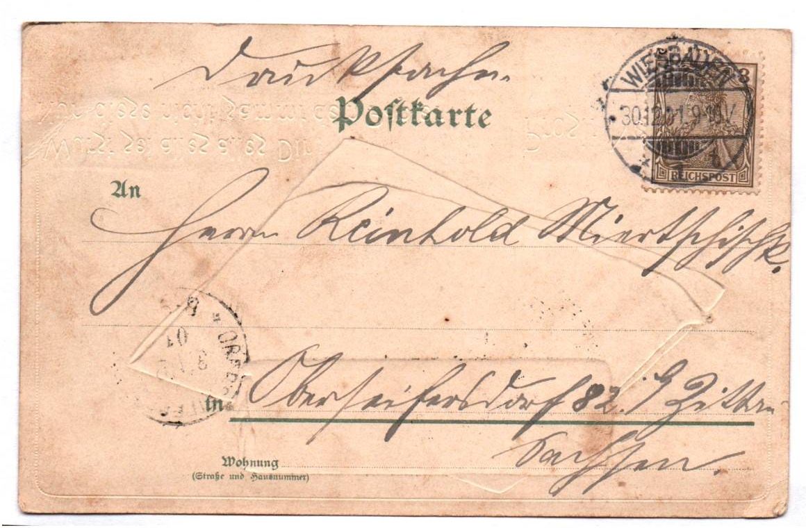 Ansichtskarte Geldrolle Geldschein geprägt Prosit Neujahr 1901