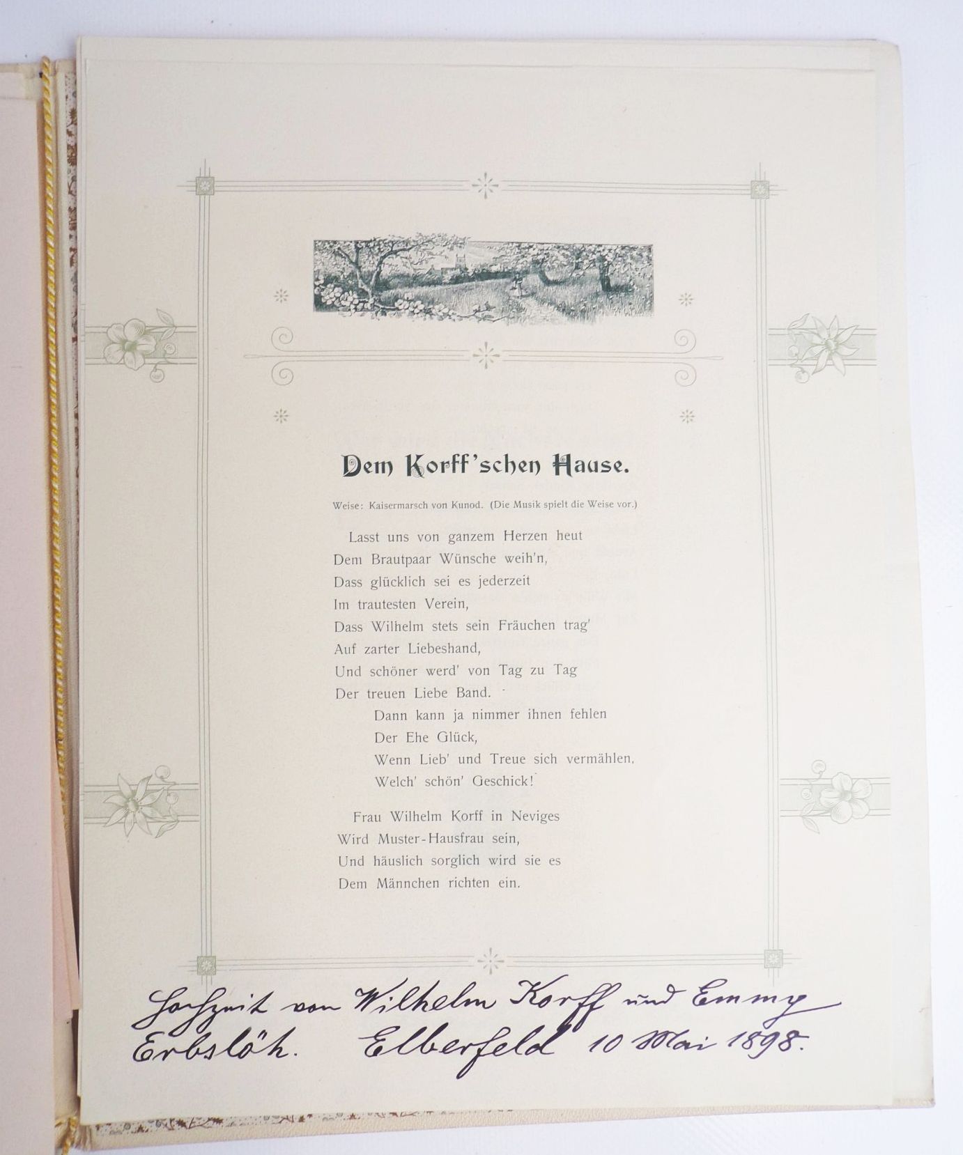 Hochzeitprogramme um 1890 Boeddinghaus Barmen Wuppertal Düsseldorf 