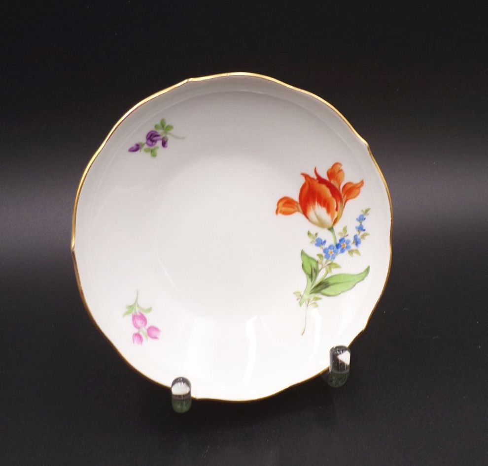 Alte Meissen Unterasse Tulpe Dekor 2 Wahl Porzellan Blume 