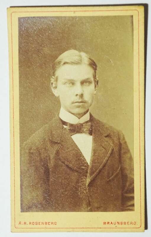 CDV Foto Herrenportrait um 1890 Braunsberg Ostpreussen
