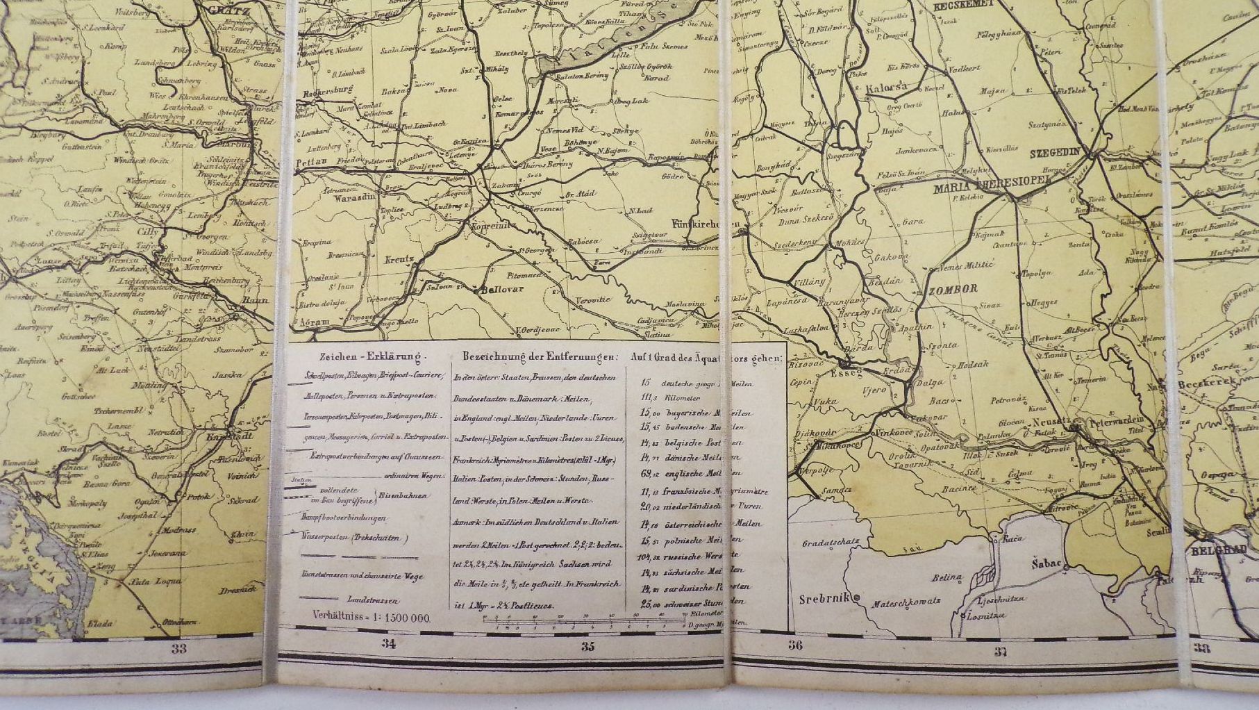 Post und Reise Karte von Deutschland und den Nachbarstaaten 1870 er Handtke Post und Reise Karte von Deutschland und den Nachbarstaaten 1870 er Handtke