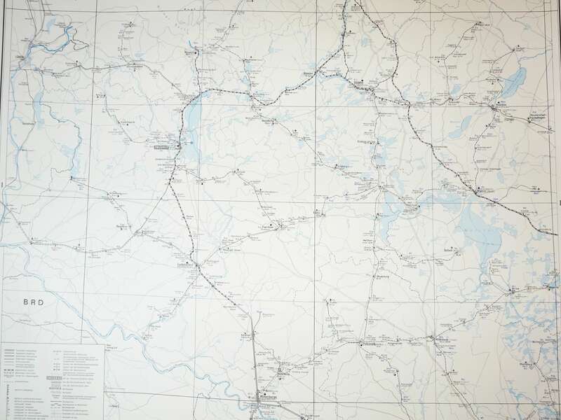 Karte Reichsbahndirektion Schwerin 1986 Schienennetz DDR Dienstgebrauch