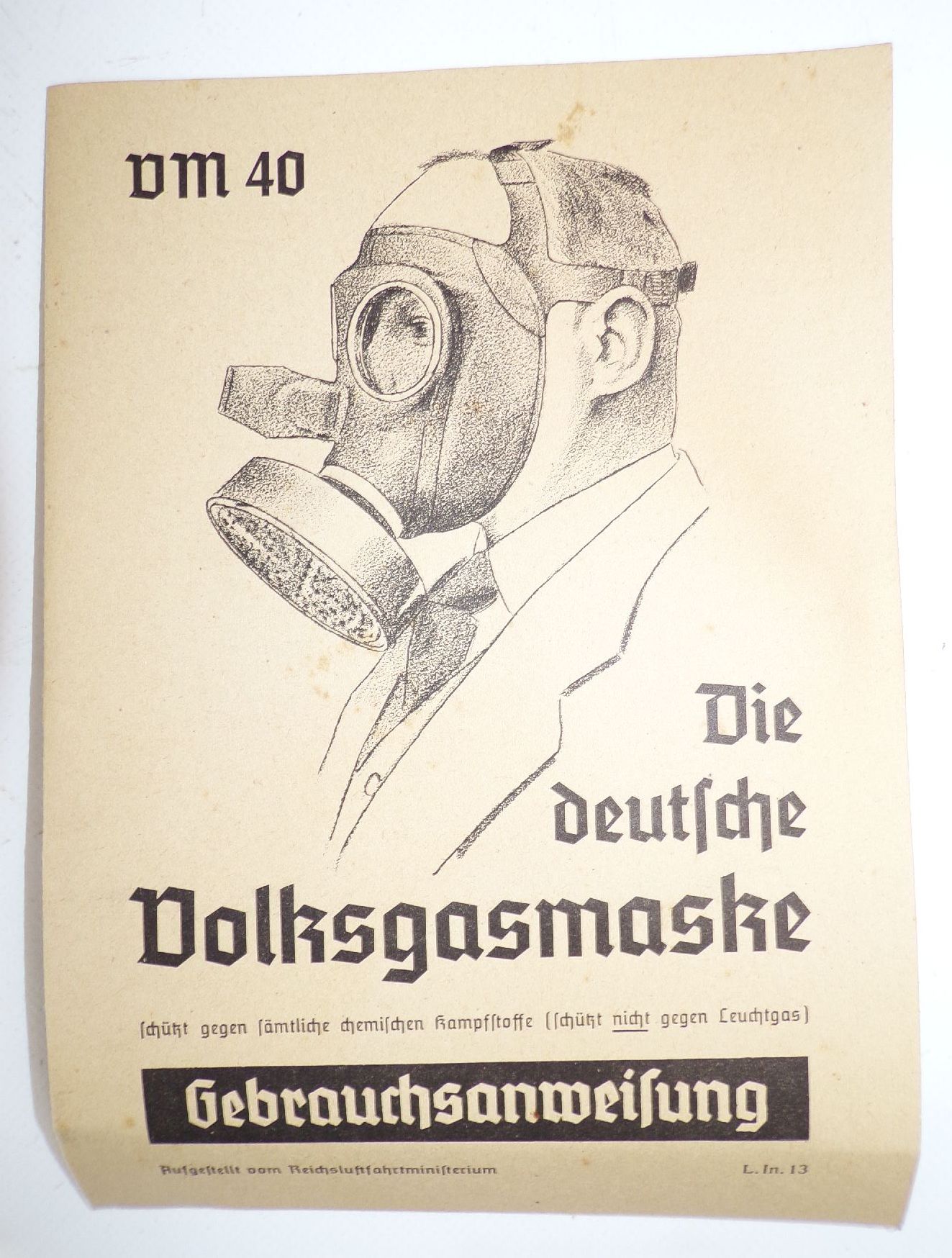 Alte Gasmaske 2 Wk Luftschutz Volksgasmaske G80 unbenutzt Originalkarton 