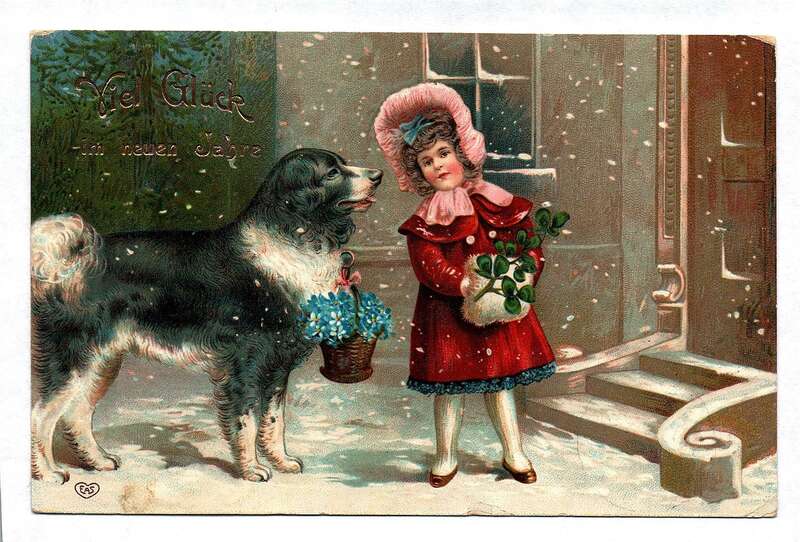 Motivkarte Viel Glück im neuen Jahre Postkarte Neujahr 1910