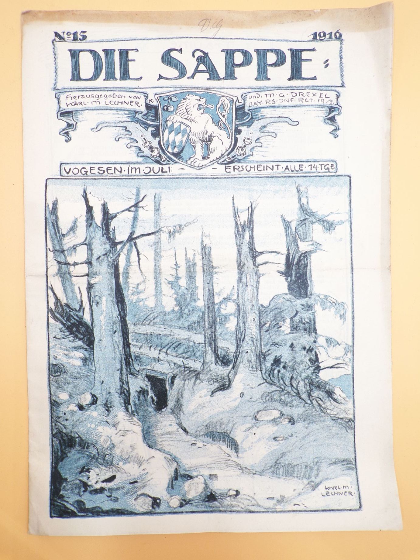 Die Sappel No 15 von 1916 Vogesen Juli 