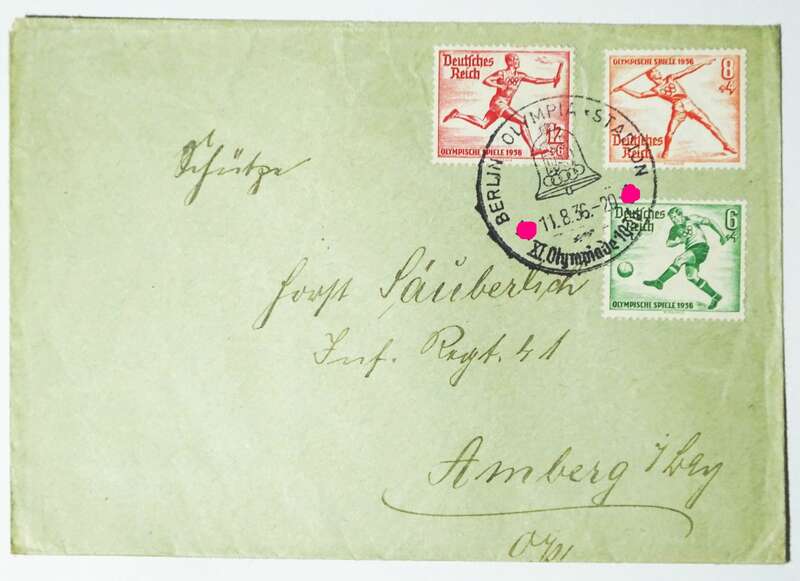 Brief 1936 Berlin Olympia Stadion Stempel MF