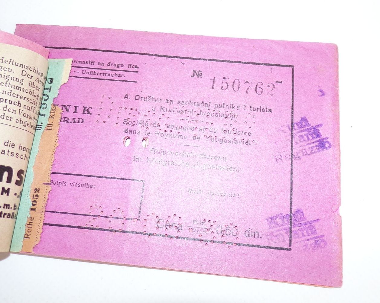 3 x Fahrschein Heft MER Mitteleuropäisches Reisebüro 1930 