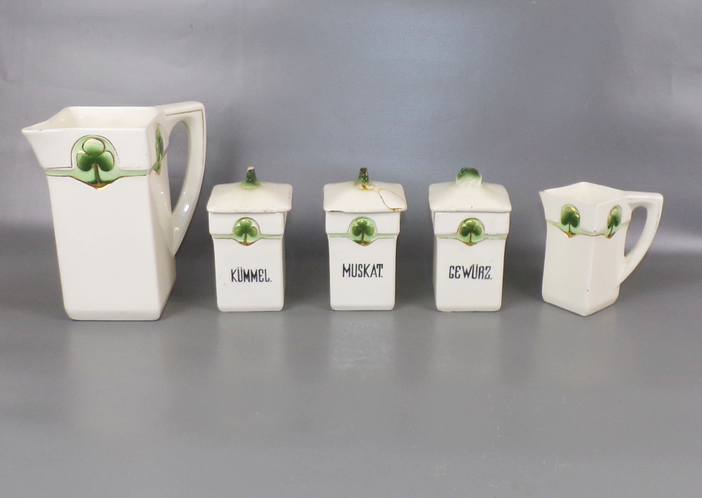 Jugendstil Gewürzdosen Set Trockenwaren Dose Rhein Porzellan Vorratsdosen