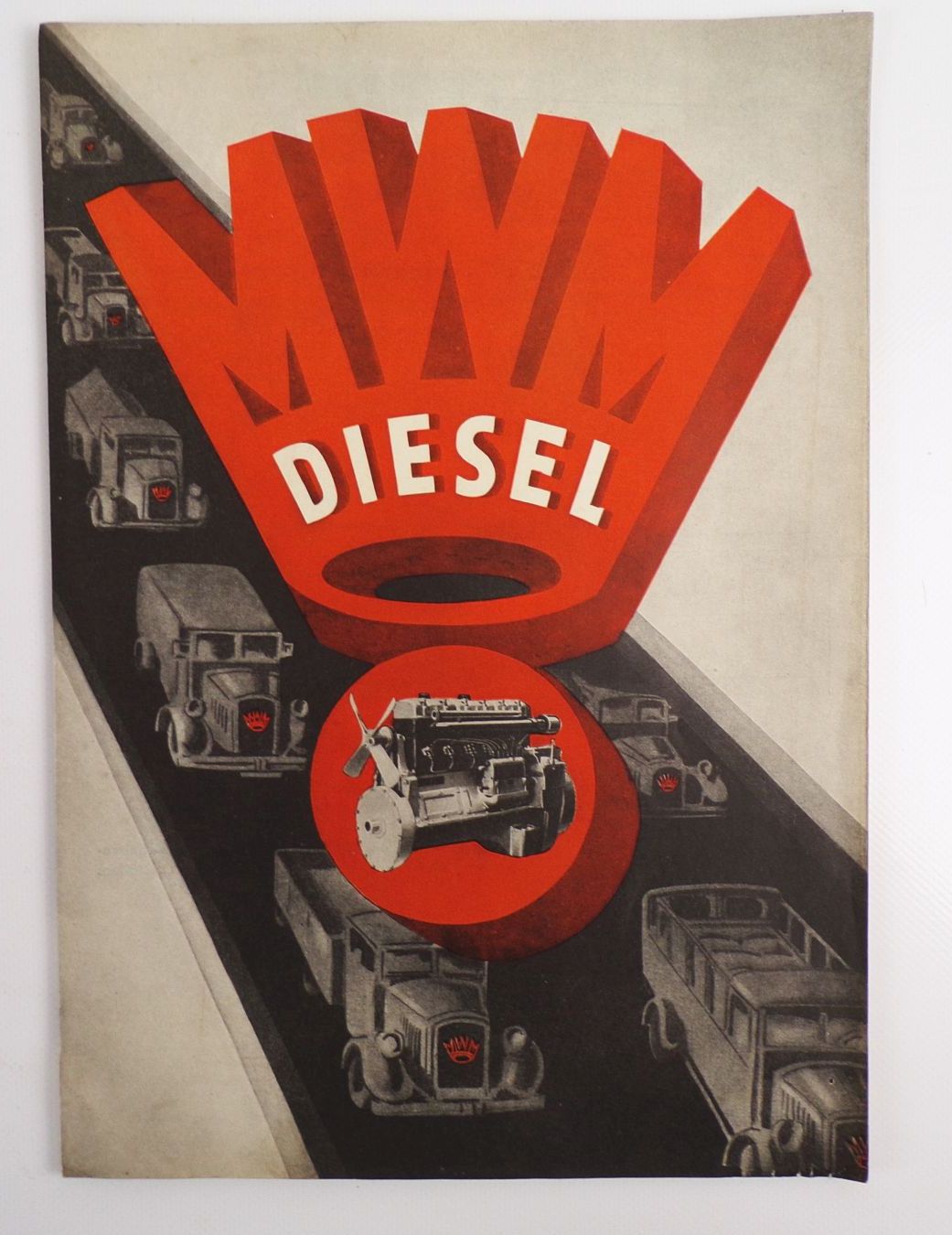 Altes Prospekt MWM Diesel Motor Dieselmotor um 1940 Oldtimer