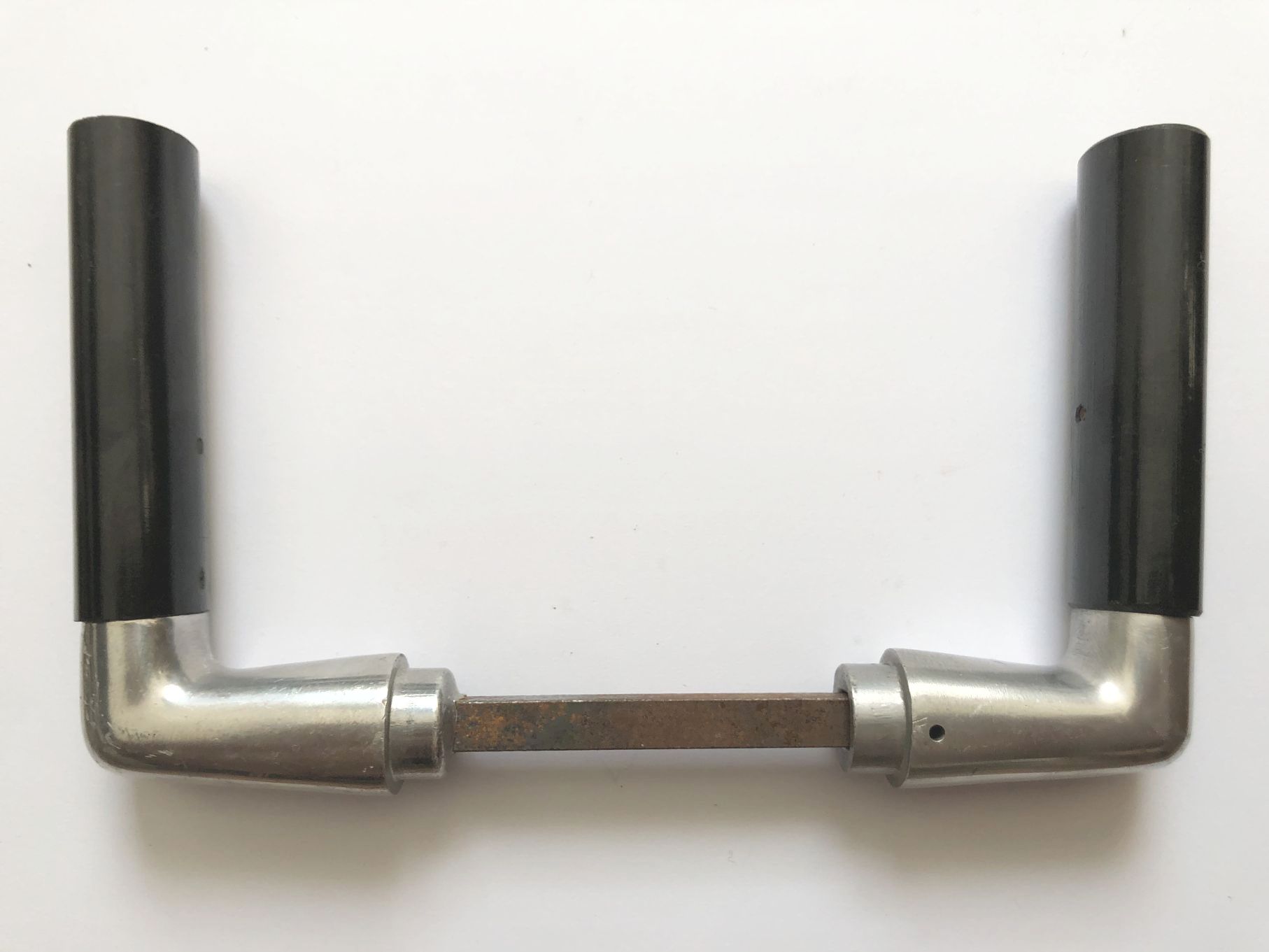 Alte Türklinke schwarz Türdrücker Bakelit Alu Türgriff Bauhaus