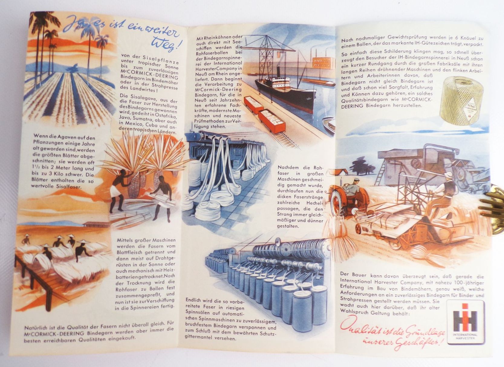 Reklame Prospekt Bindegarn Spinnerei Neuss McCormick Deering Dekorativ Reklame Prospekt Bindegarn Spinnerei Neuss McCormick Deering Dekorativ