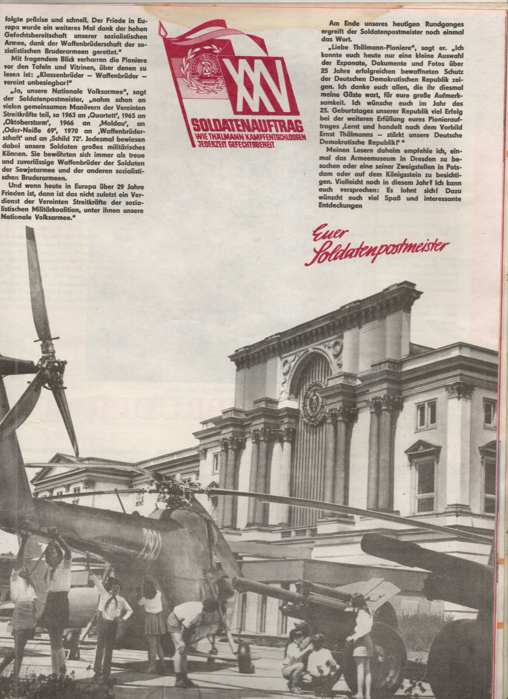 Gruß von den Soldaten der NVA 1974 Soldatenpost 