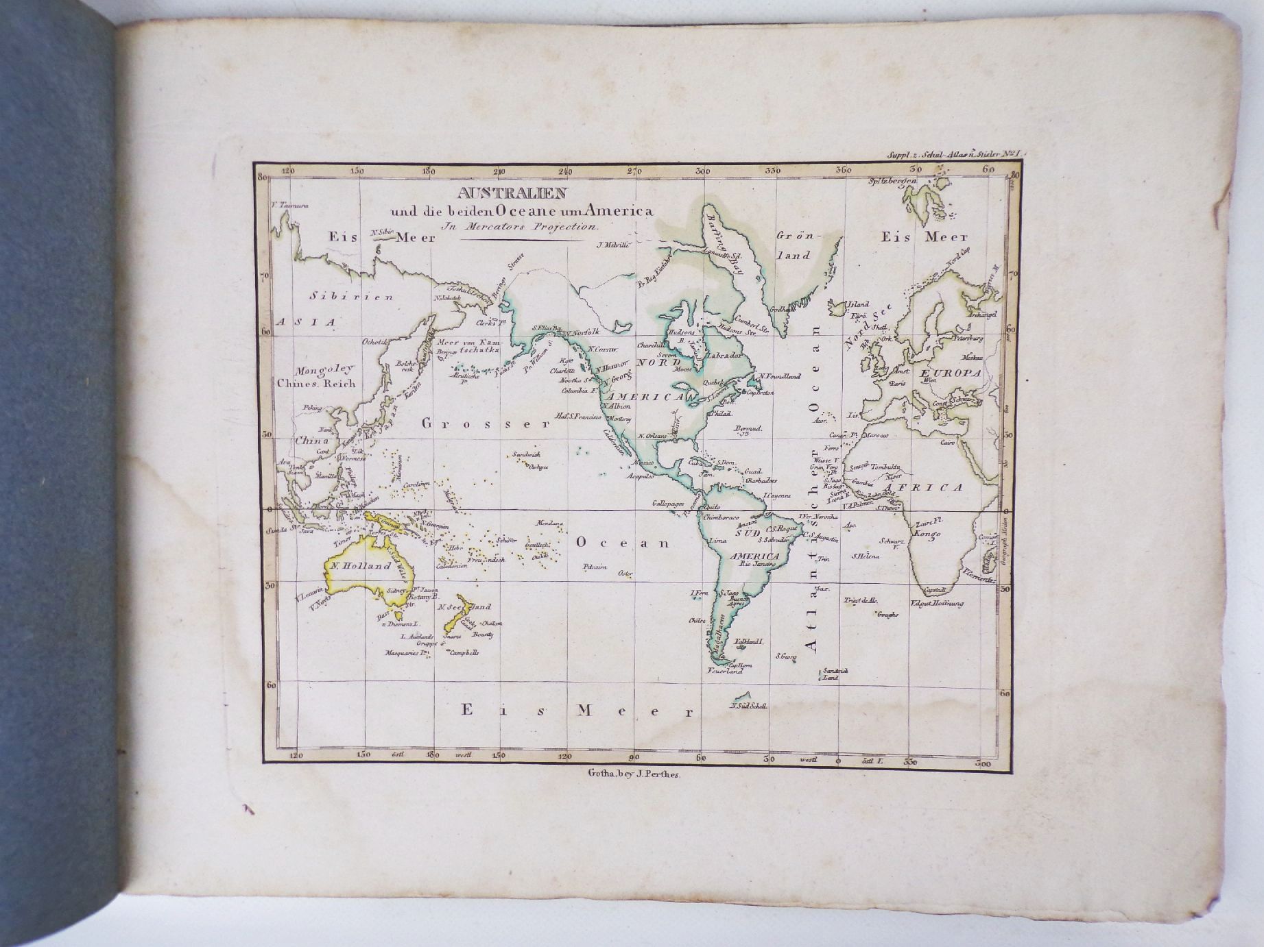 Stielers Schul Atlas 1829 kolorierte Karten