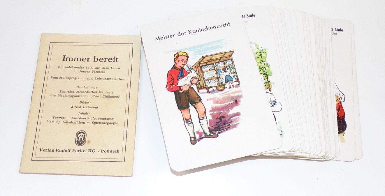 Immer Bereit Aus dem Leben der Jungen Pioniere DDR Quartettspiel Pössneck Immer Bereit Aus dem Leben der Jungen Pioniere DDR Quartettspiel Pössneck