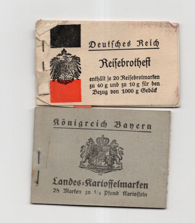 2 x Lebensmittelmarken Hefte Reisebrotheft Landes Kartoffelmarken Bayern