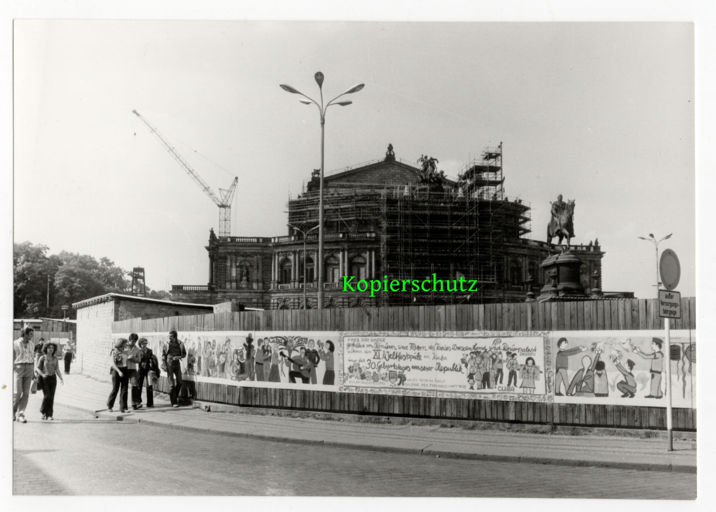 Foto Dresden Semperoper Wiederaufbau Reklame Weltfestspiele DDR 