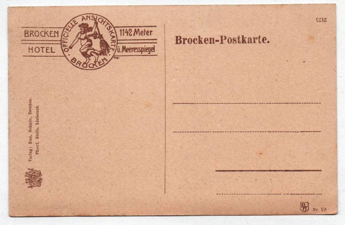 Ak Walpurgis Feier 1 Mai Gruss vom Brocken Teufel Krampus um 1910