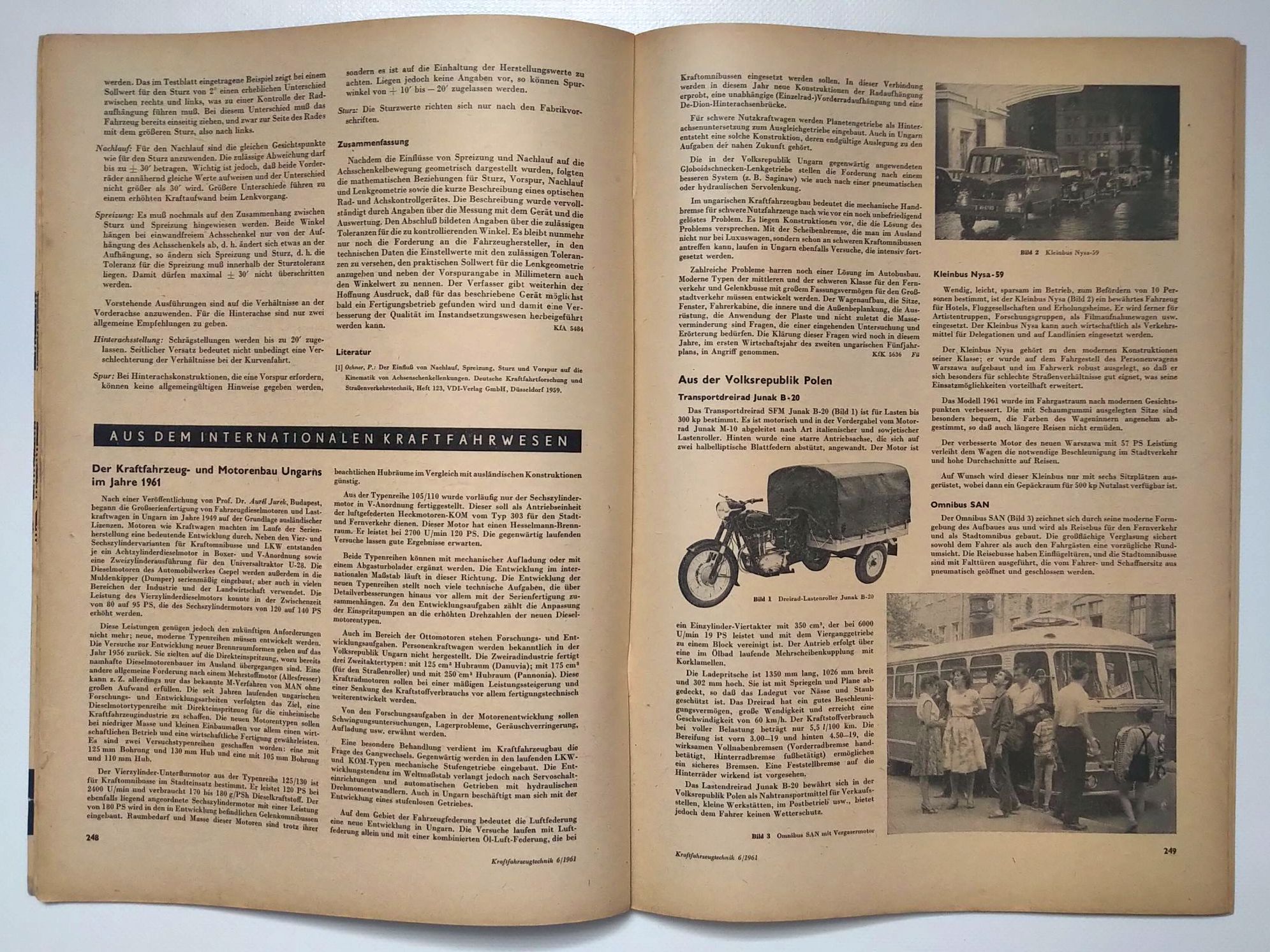 Kraftfahrzeugtechnik Zeitschrift DDR Nr 6 Frontlenkerbus LO 2500 ROBUR 1961 Kraftfahrzeugtechnik Zeitschrift DDR Nr 6 Frontlenkerbus LO 2500 ROBUR 1961