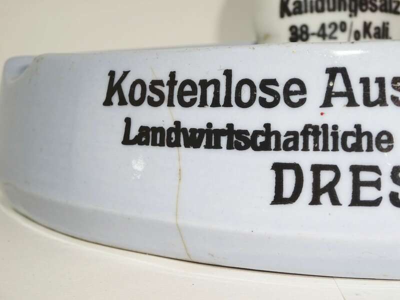 Alter Porzellan Aschenbecher Kalisyndikat Dresden Düngung Landwirtschaft