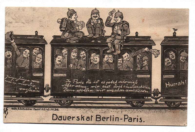 Künstlerkarte Dauerskat Berlin-Paris Motivkarte 1914 