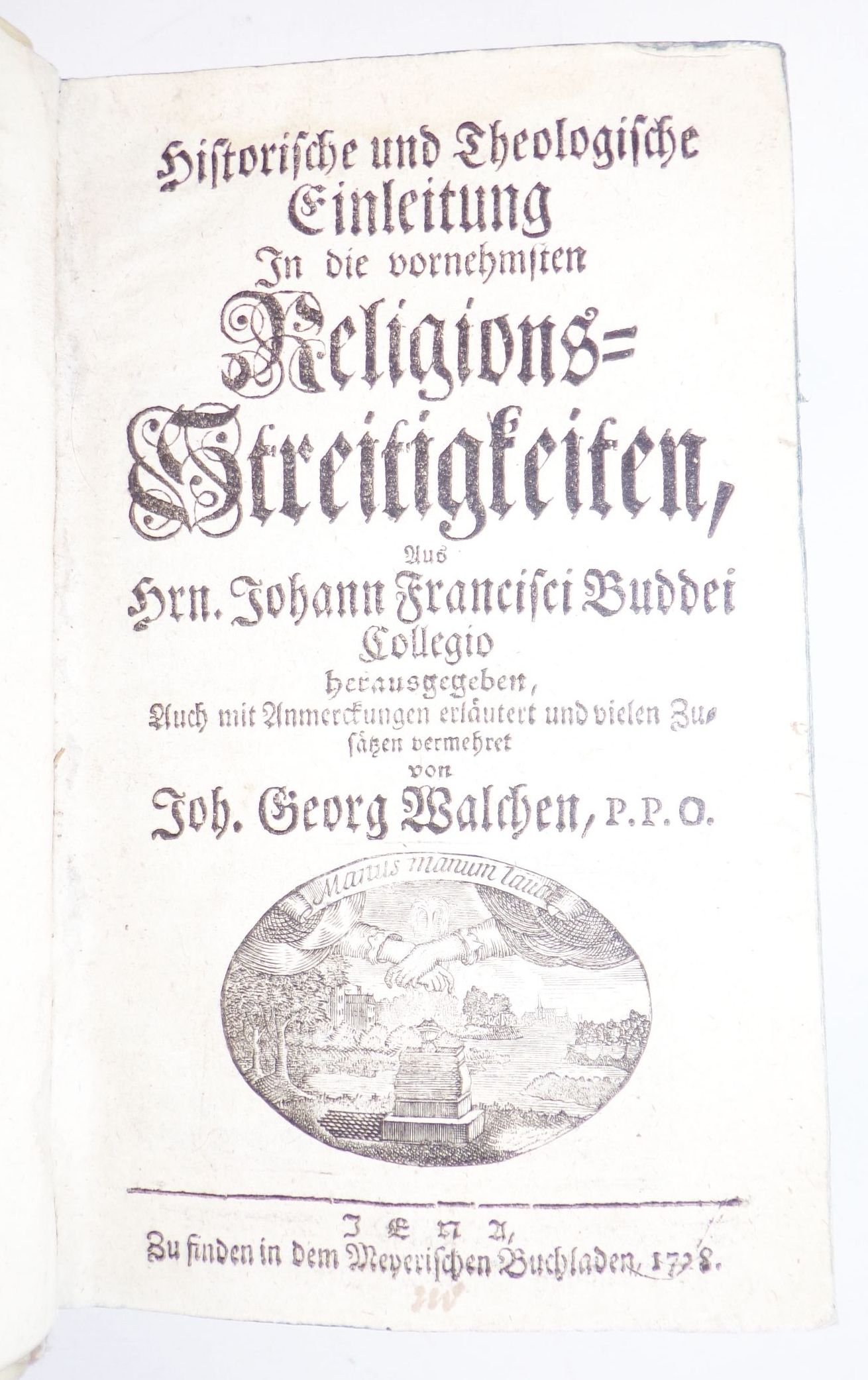 Historische theologische Einleitung in die vornehmsten Religions Streitigkeiten 1728