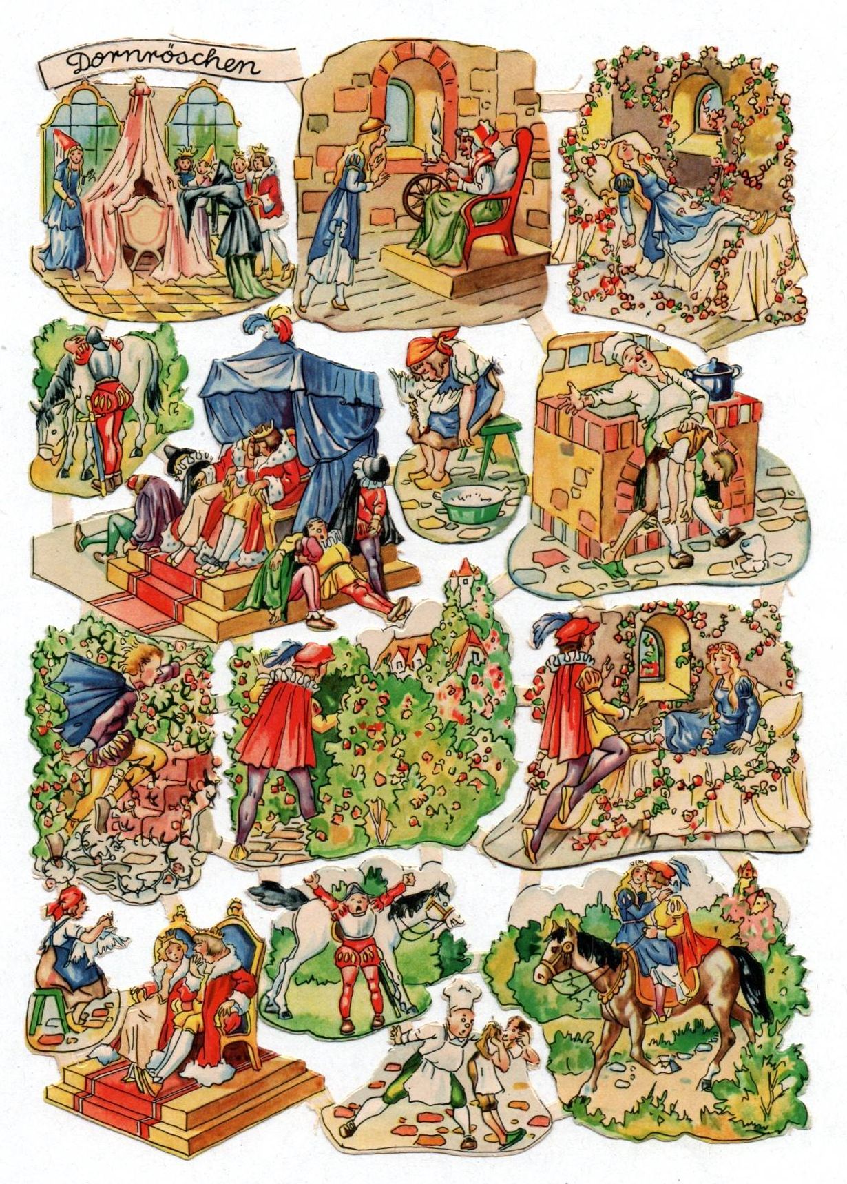 Alter Oblaten Bogen Dornröschen Märchen Neubert Karl Marx Stadt 1958 Alter Oblaten Bogen Dornröschen Märchen Neubert Karl Marx Stadt 1958