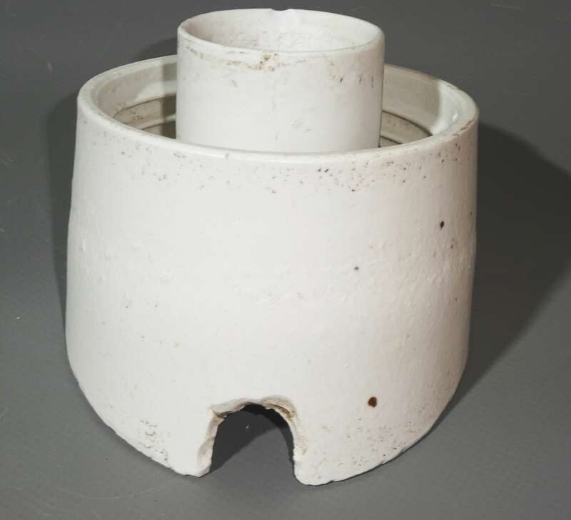 Alte Glaskolbenlampe Porzellan Glas Kellerlampe Vintage Leuchte industrial