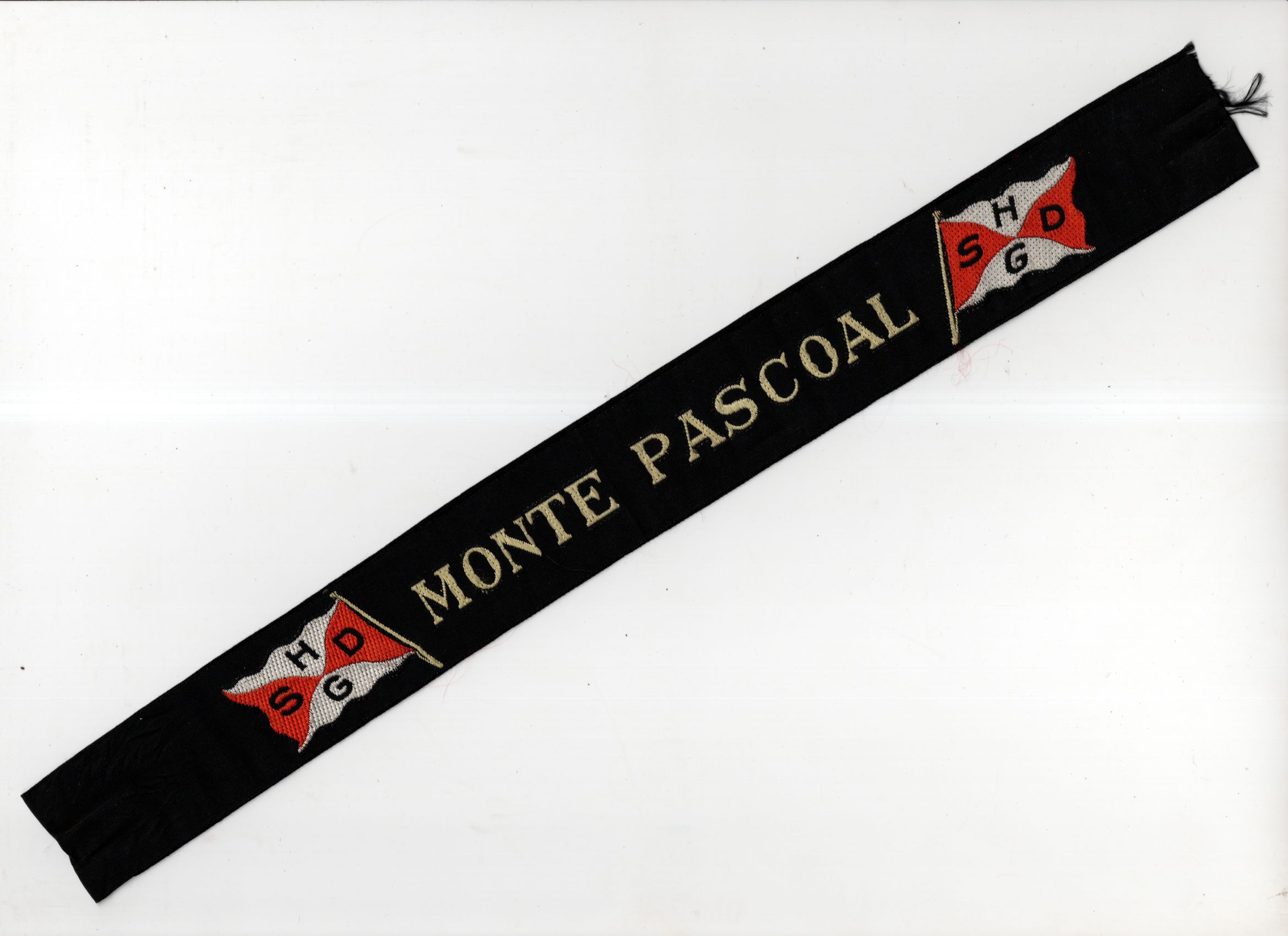 Altes Mützenband Monte Pascoal Hamburg Südamerikanische Dampfschifffahrts Gesellschaft Altes Mützenband Monte Pascoal Hamburg Südamerikanische Dampfschifffahrts Gesellschaft