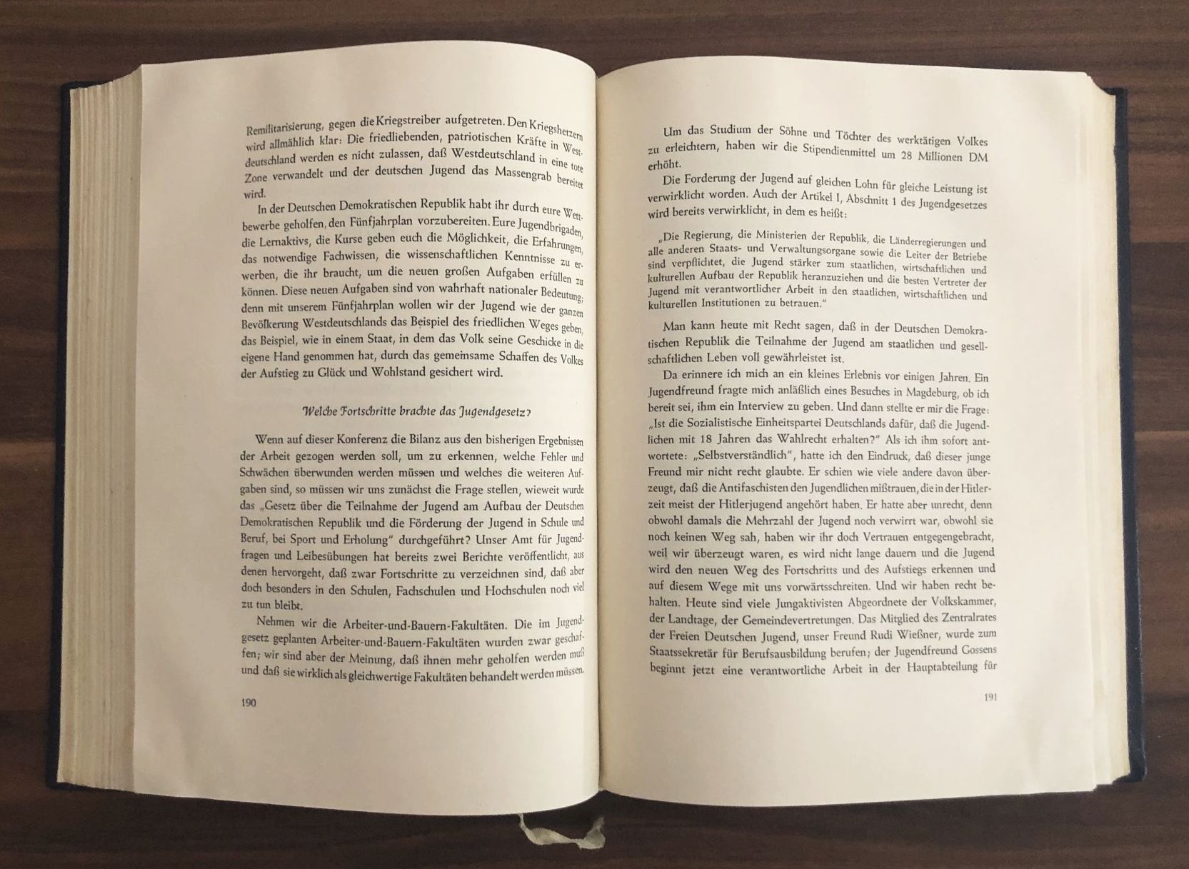 Walter Ulbricht An die Jugend 1954 DDR Buch