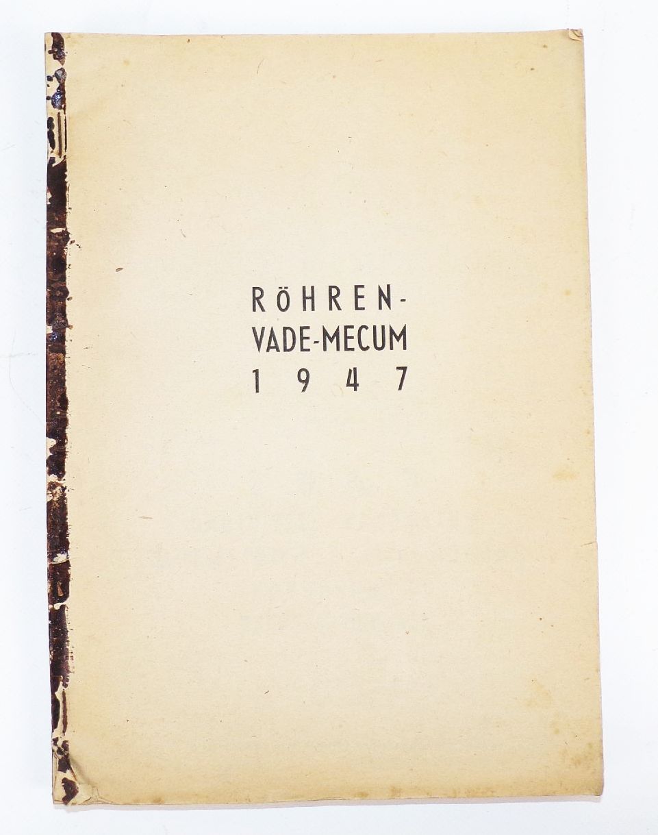 Röhren Vademecum 1947 Claus Reuber Brans Radioröhren tubes