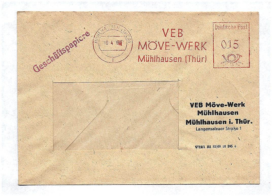 Geschäftspapiere VEB Möbel Werk Mühlhausen Thüringen DDR