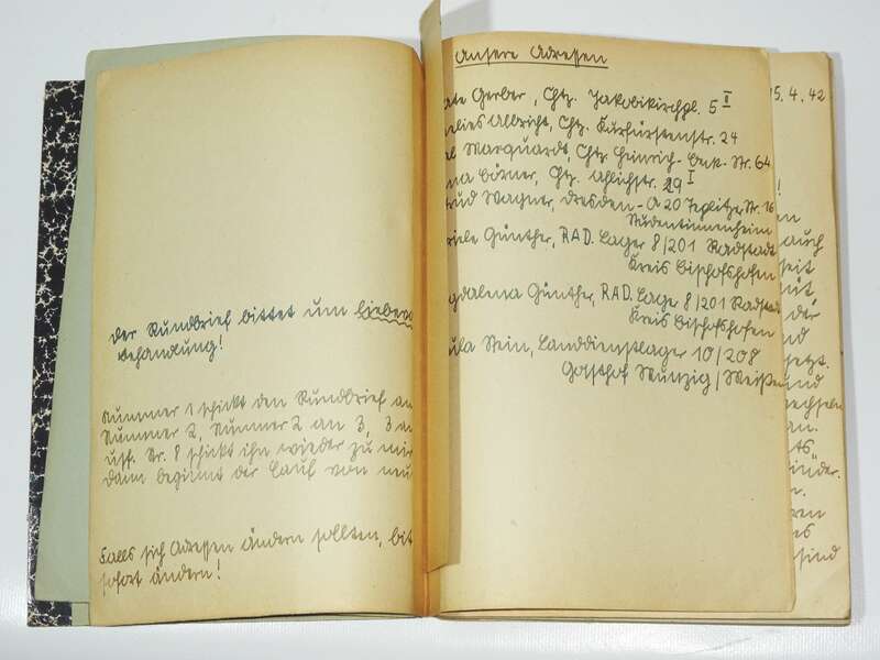 Handgeschriebenes Buch weiblicher RAD 1942 Rundbrief 