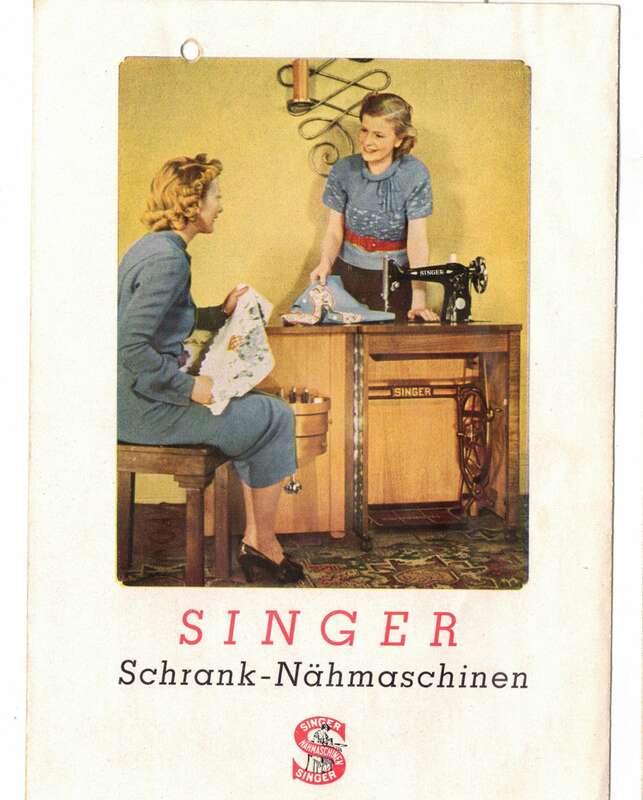 Altes Singer Schrank - Nähmaschinen Prospekt 1930er !