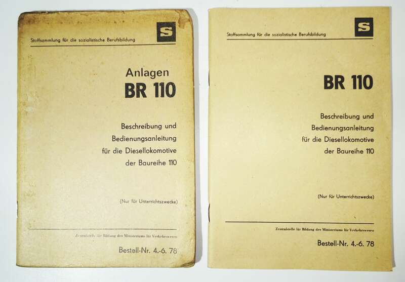 Diesellok BR110 Beschreibung Bedienungsanleitung  1978 DDR 2 Broschüren