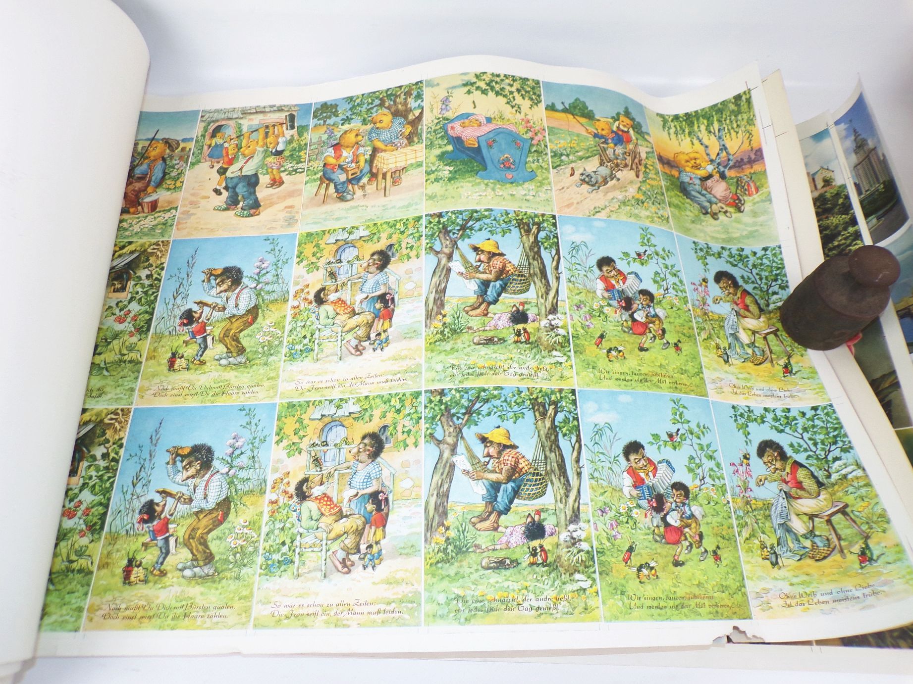 Druckbögen Muster DDR Ansichtskarten Postkarten Mecki Blumen Künster 