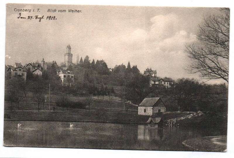 Ak Cronberg Taunus Blick vom Weiher 1912
