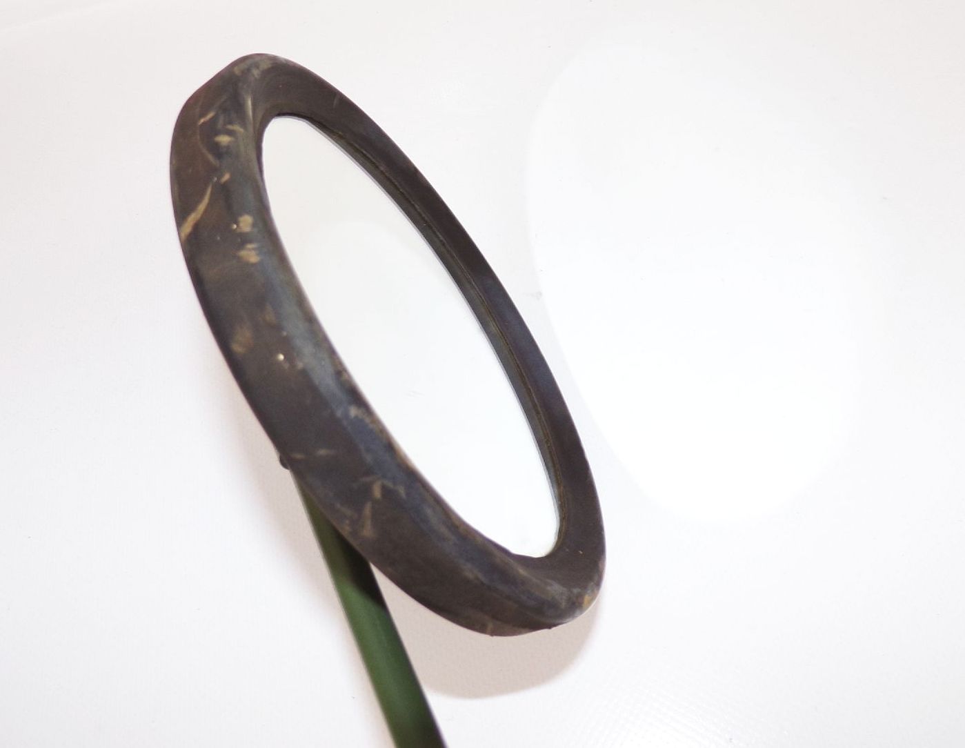 Alter Spiegel Armeegrün rund Jeep P3 P2M UAZ GAZ G5 Horch Trabant Kübel