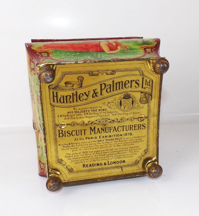 Antike Blechdose Huntley Palmers Ltd Biskuit Kekse um 1900 lithografierte Box Antike Blechdose Huntley Palmers Ltd Biskuit Kekse um 1900 lithografierte Box