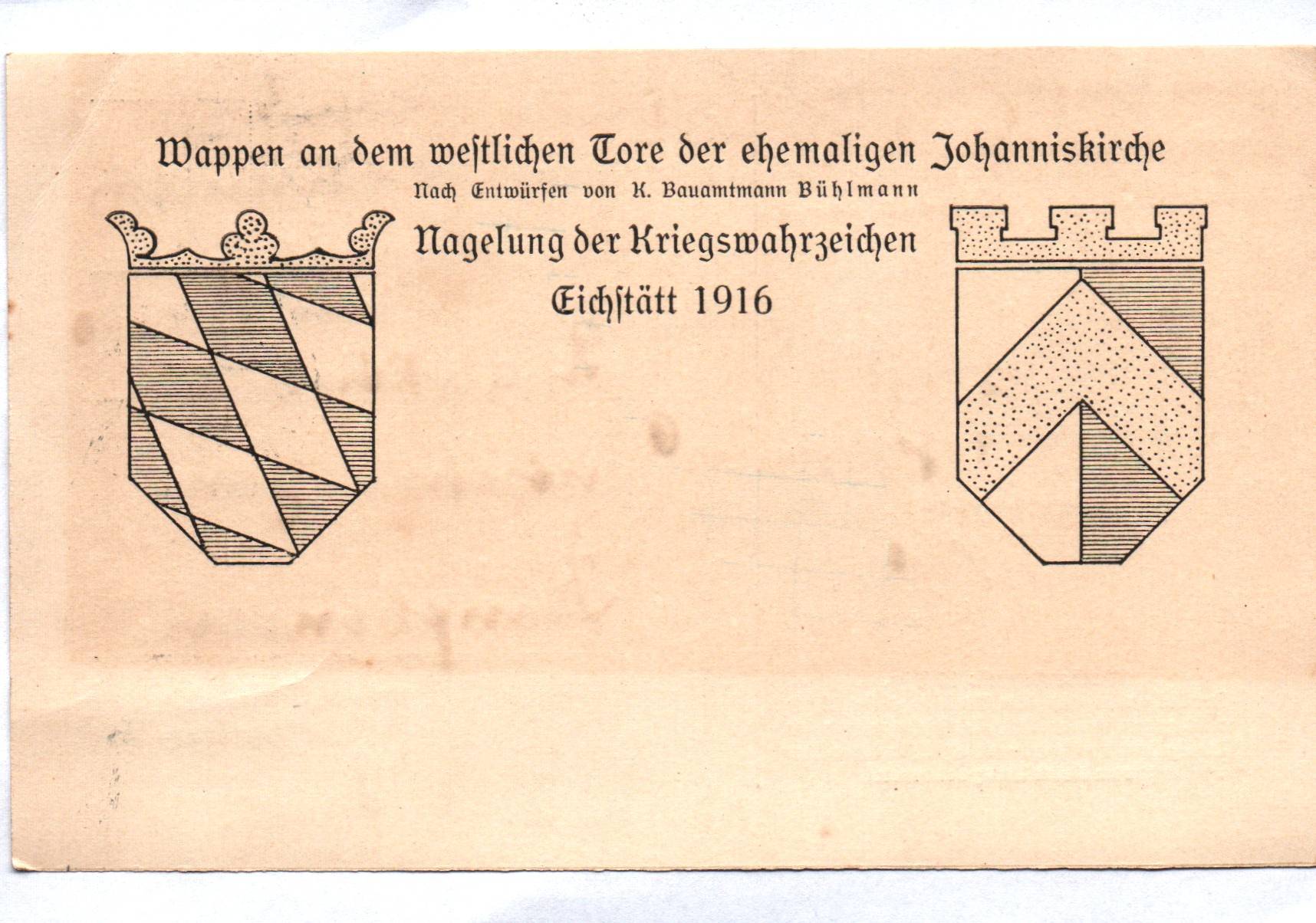 Ak Nagelung Eichstädt 1916 Kriegswahrzeichen Postkarte Feldpost